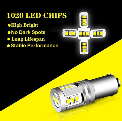 10 x Cool White BAX9S 10-30v 15smd error free, Canbus non polarity White (10pcs)
