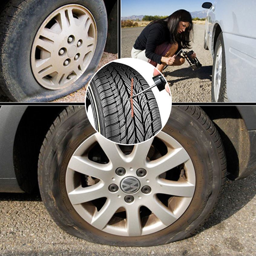 10 x Black 6mm Tyre repair kit strips for plugging tyre puncture hole (10pcs)