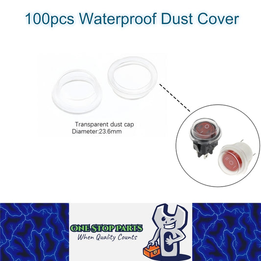 100 x Waterproof Dust Covers for 23mm Round Rocker Switches dust caps for Switch