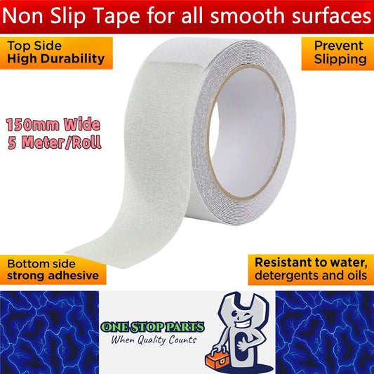 Non Slip Tape 150mm Wide x 5 Meter Roll Transparent Safety Anti Slip Tape 5M