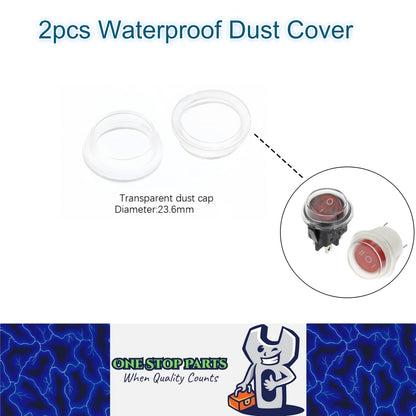 2 x Waterproof Dust Covers for 23mm Round Rocker Switches dust caps for Switch