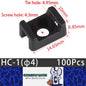 100 X Black Cable tie Mounts Plastic 4.3mm Centre screw or pop rivet base