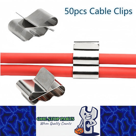 50 x Stainless Steel Cable Clips Solar Panel Wire Clip Easy Installation