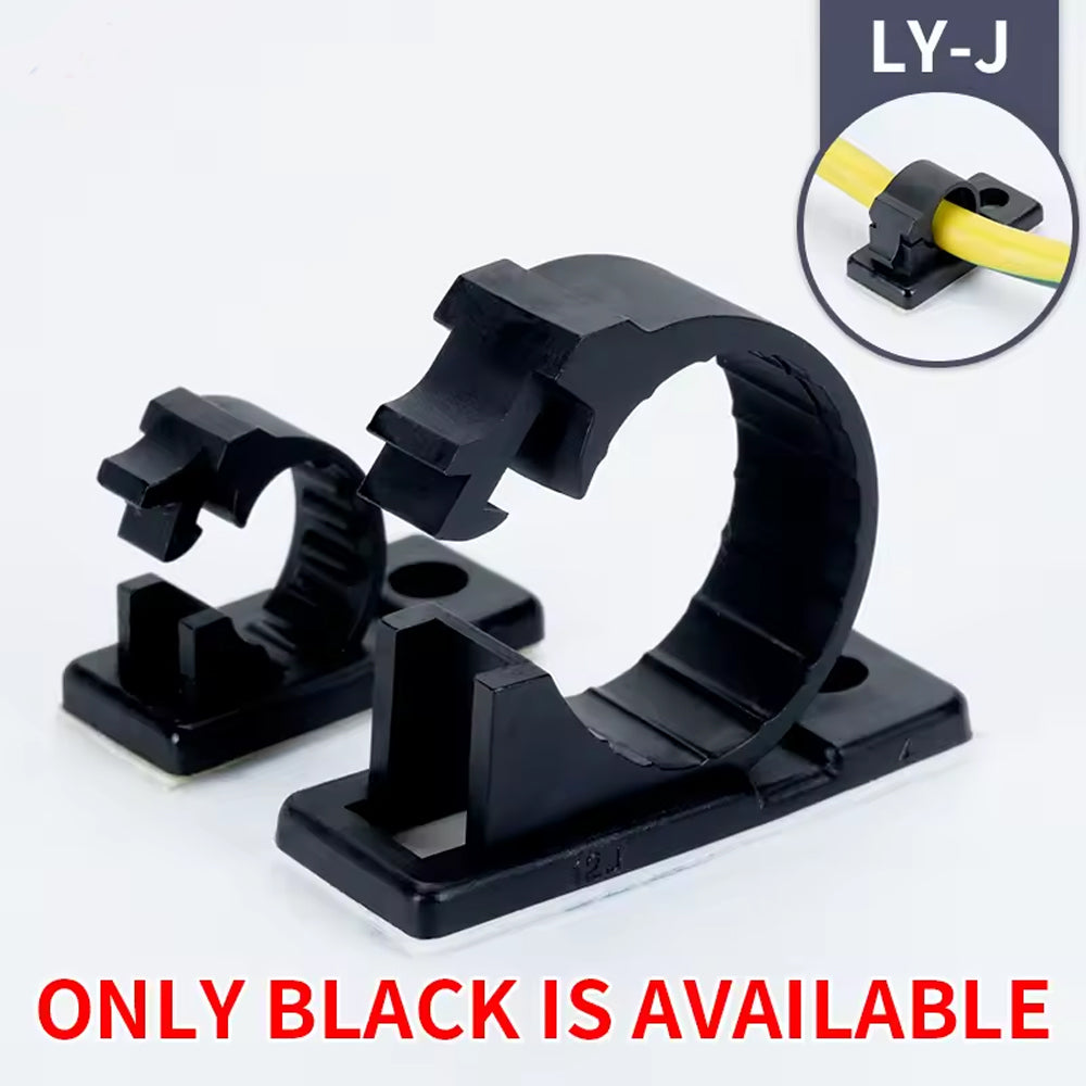 50 x Self-Adhesive Cable Clips ID12mm Wire Clamps Cord Holders Cable Organizer