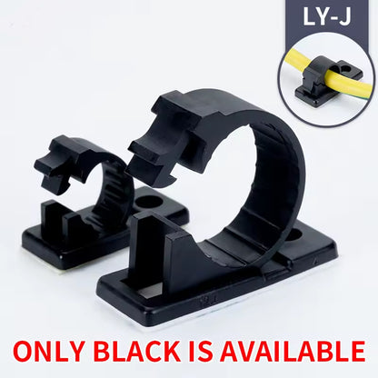 50 x Self-Adhesive Cable Clips ID12mm Wire Clamps Cord Holders Cable Organizer