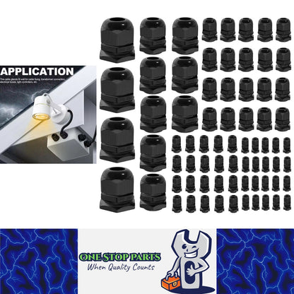 72pcs Cable Glands Kit 4 Styles Waterproof Cable Gland Joints Adjustable Locknut