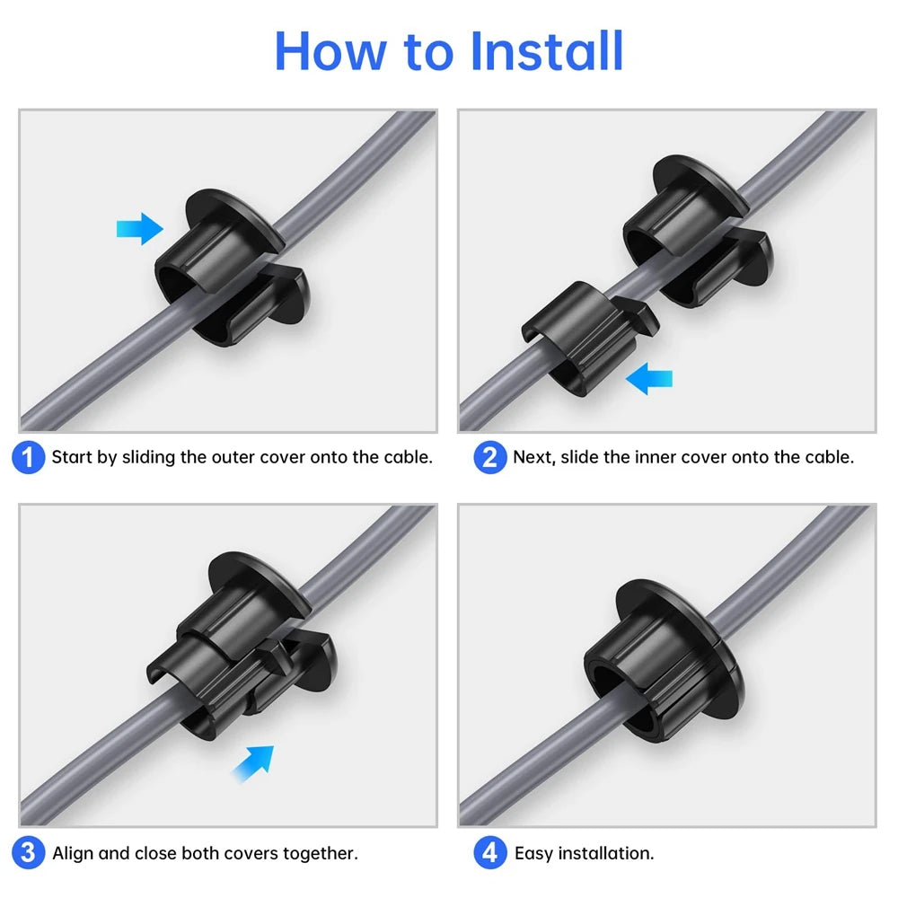 2x Black Starlink Cable Routing Grommet Starlink Cable Wall Pass Through Grommet