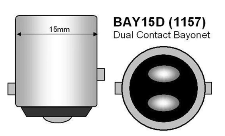 2 x White BAY15D 1157 42smd Super Bright Stop/Tail LED Globes White Pair (2pcs)