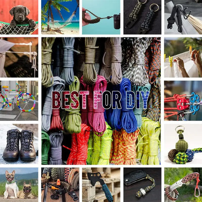 15m Black 650lb 9 core Paracord Rope 4mm Parachute Cord Outdoor Camping Rope