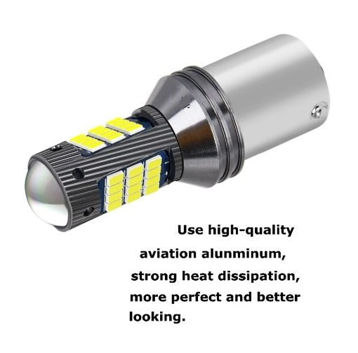 2 x White BAY15D 1157 42smd Super Bright Stop/Tail LED Globes White Pair (2pcs)