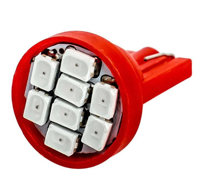 100 x RED T10 8SMD 1206 High Brightness LEDs Flat Face 12v (100pcs)