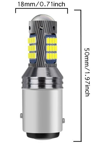 2 x White BAY15D 1157 42smd Super Bright Stop/Tail LED Globes White Pair (2pcs)