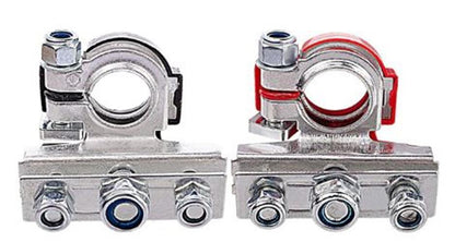 2 x Battery Terminals Positive and Negative Step Up Bolt Terminals (Style 1)