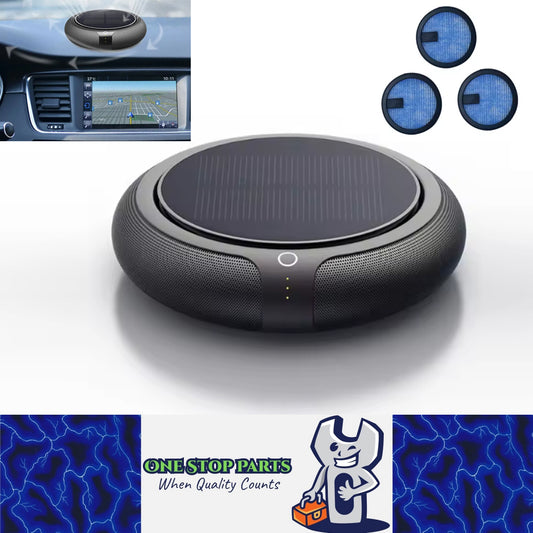 Car Air Purifier HEPA Filter Solar Panel Powered with 3pcs Extra HEPA Filters