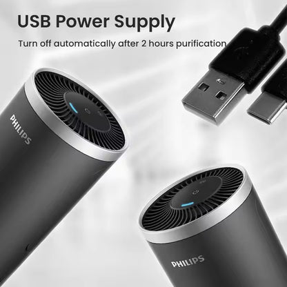 Philips Car Air Purifier UVC Filtration Nano Level Filtration USB Power Supply