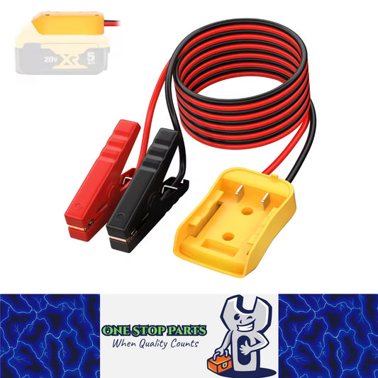 Car Battery Jumper Starter 1.8M Cable with Clamps to Dewalt 20V Battery Adapter