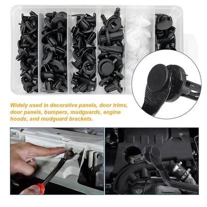100 x Car Bumper Retainer Fender Door Push Fastener Rivet Clip with Removal