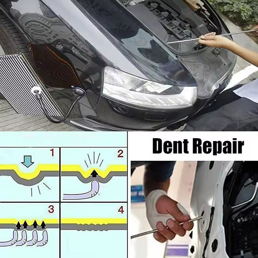 Car Body Dent Repair Rods 6pcs Hail Damage Removal Tools with Knock Down Pen Set