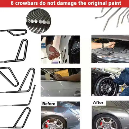 Car Body Dent Repair Rods 6pcs Hail Damage Removal Tools with Knock Down Pen Set