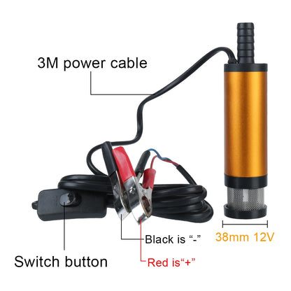 1x 12V Car Electric Diesel Fuel Pump 12L/min Water Oil Diesel Fuel Transfer Pump