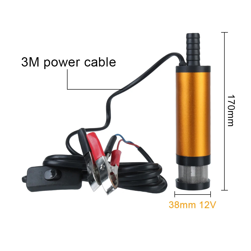 1x 12V Car Electric Diesel Fuel Pump 12L/min Water Oil Diesel Fuel Transfer Pump