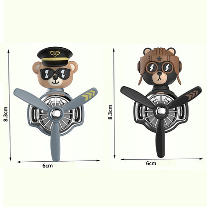 Cute Bear Car Perfume Diffuser Rotating Pilot Aroma Air Freshener Odour Remover