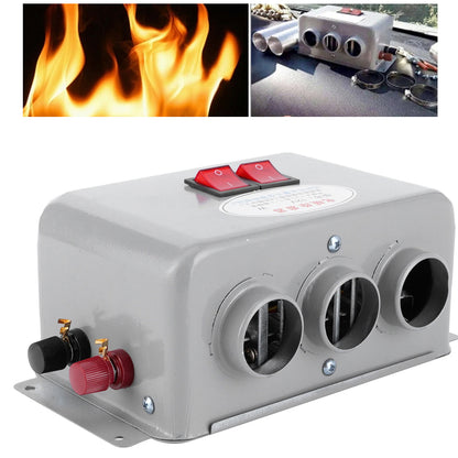 12V Car Heater 600-800W 3-Hole Fast Heating Defroster Demister Winter Low Noise