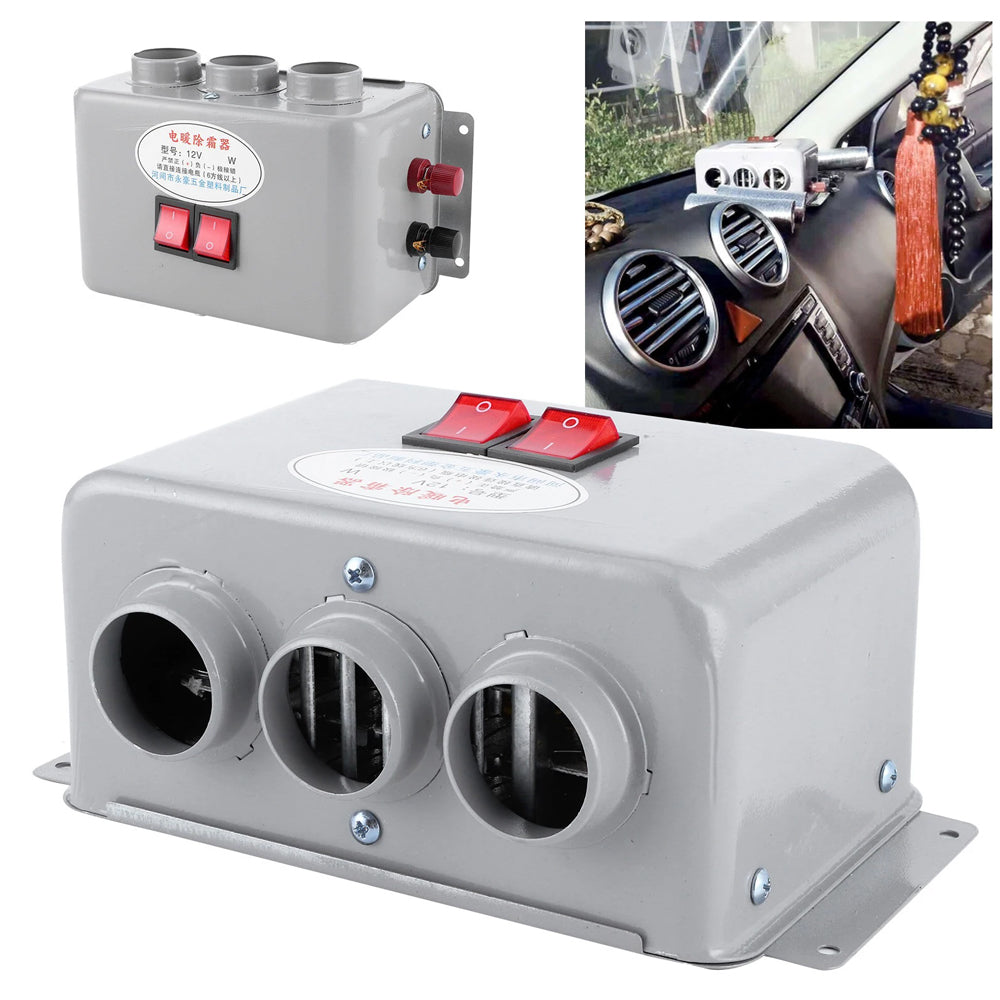 12V Car Heater 600-800W 3-Hole Fast Heating Defroster Demister Winter Low Noise