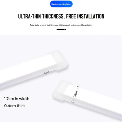 2 x 30cm Car LED DRL Daytime Running Lights Flexible Strip Light White to Yellow
