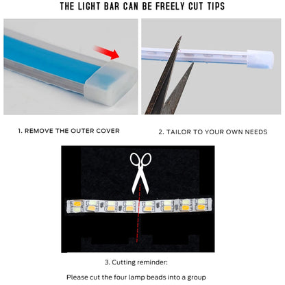 2x 30cm Car LED DRL Daytime Running Light Flexible Strip Light IceBlue to Yellow