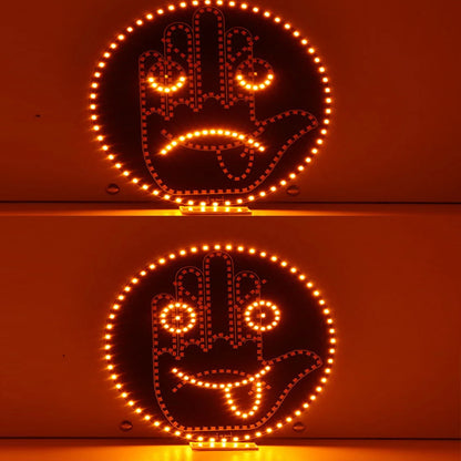 Car LED Gesture Light Remote Control Finger Face Rear Window Expression Lamp