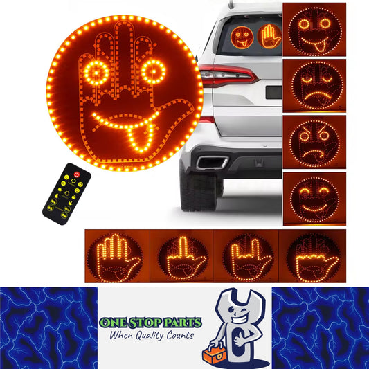 Car LED Gesture Light Remote Control Finger Face Rear Window Expression Lamp