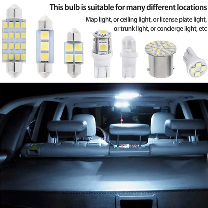 42pcs Car LED Globes Kit White 6000K T10 Festoon 1157 BAY15D LED Bulbs Set