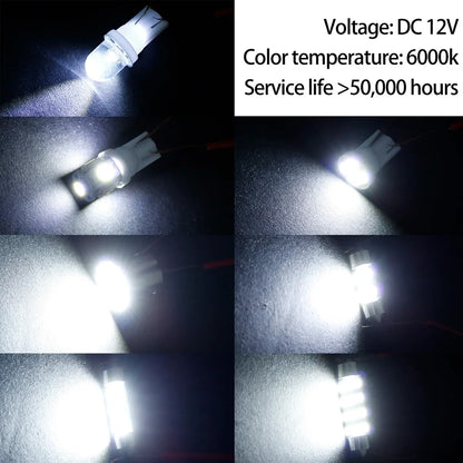 42pcs Car LED Globes Kit White 6000K T10 Festoon 1157 BAY15D LED Bulbs Set