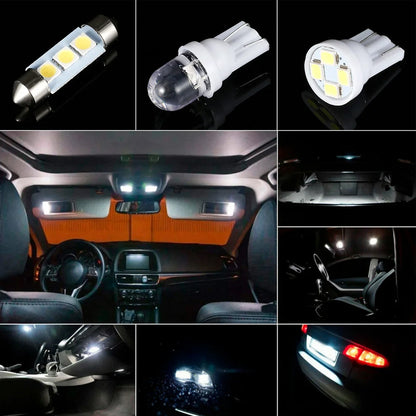 42pcs Car LED Globes Kit White 6000K T10 Festoon 1157 BAY15D LED Bulbs Set