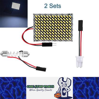 2 x Car LED Interior Reading Lamp Dome Light Adhesive Back with T10 Festoon Base