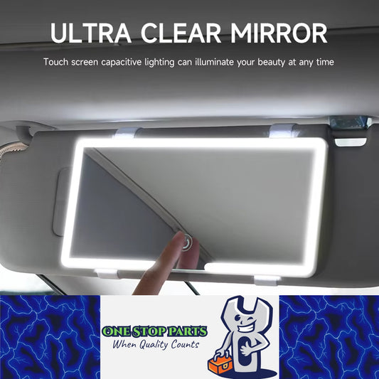 Car Makeup Mirror Interior Sun Visor Plate LED HD Vanity Mirror Makeup Mirror