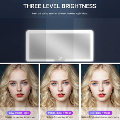 Car Makeup Mirror Interior Sun Visor Plate LED HD Vanity Mirror Makeup Mirror
