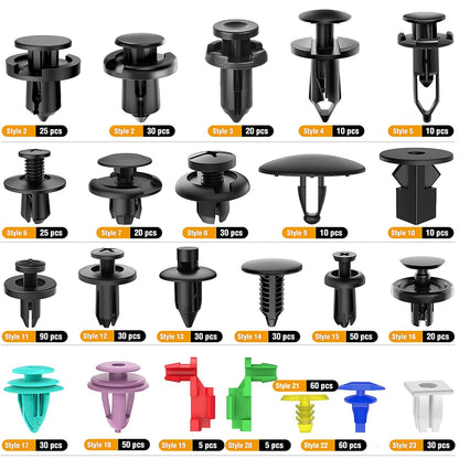 680pcs Car Push Retainer Clip Fastener 23 Sizes Bumper Fender Rivet with Removal
