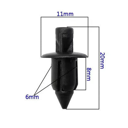 100pcs 6mm Car Push Retainers Clip Bumper Trim Fender Fastener Rivet for Honda