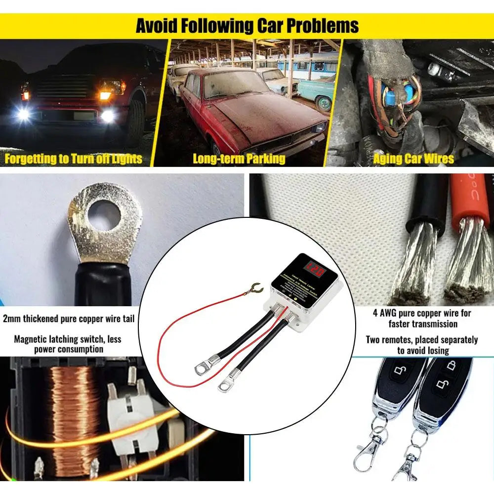 12V Car Remote Battery Disconnect Switch Cutoff Battery Relay with Anti-Leakage