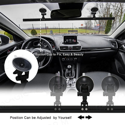 White Flexible Car Strobe Light Windshield Suction Mount 83CM Beacon Lamp