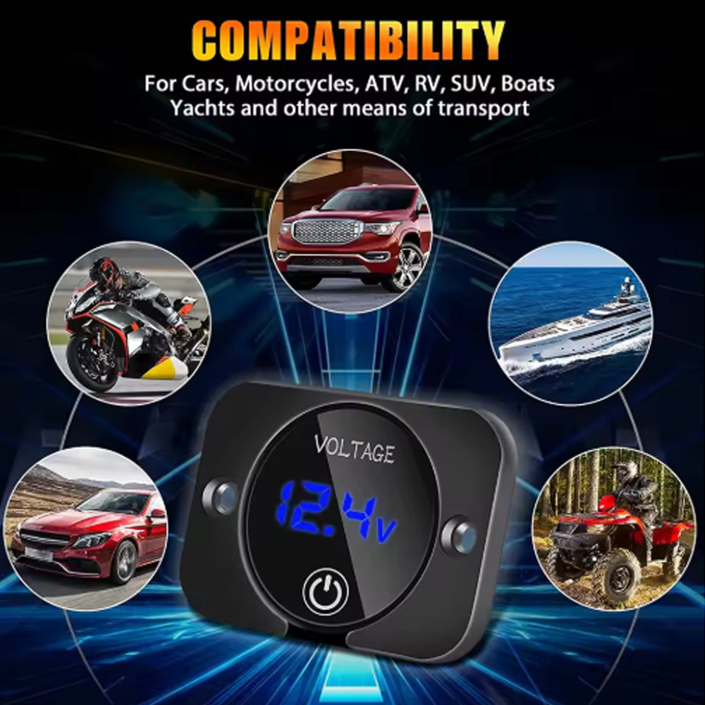 12V 24V Touch Switch Panel Car Voltmeter Panel LED Digital Display panel marine