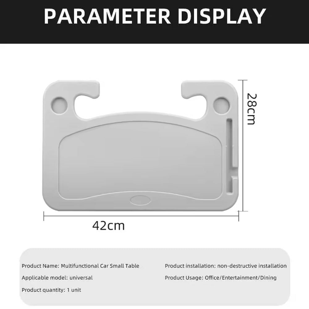 White Car Dining Table Reading Table Tray Holder Fit for Car Steering Wheel