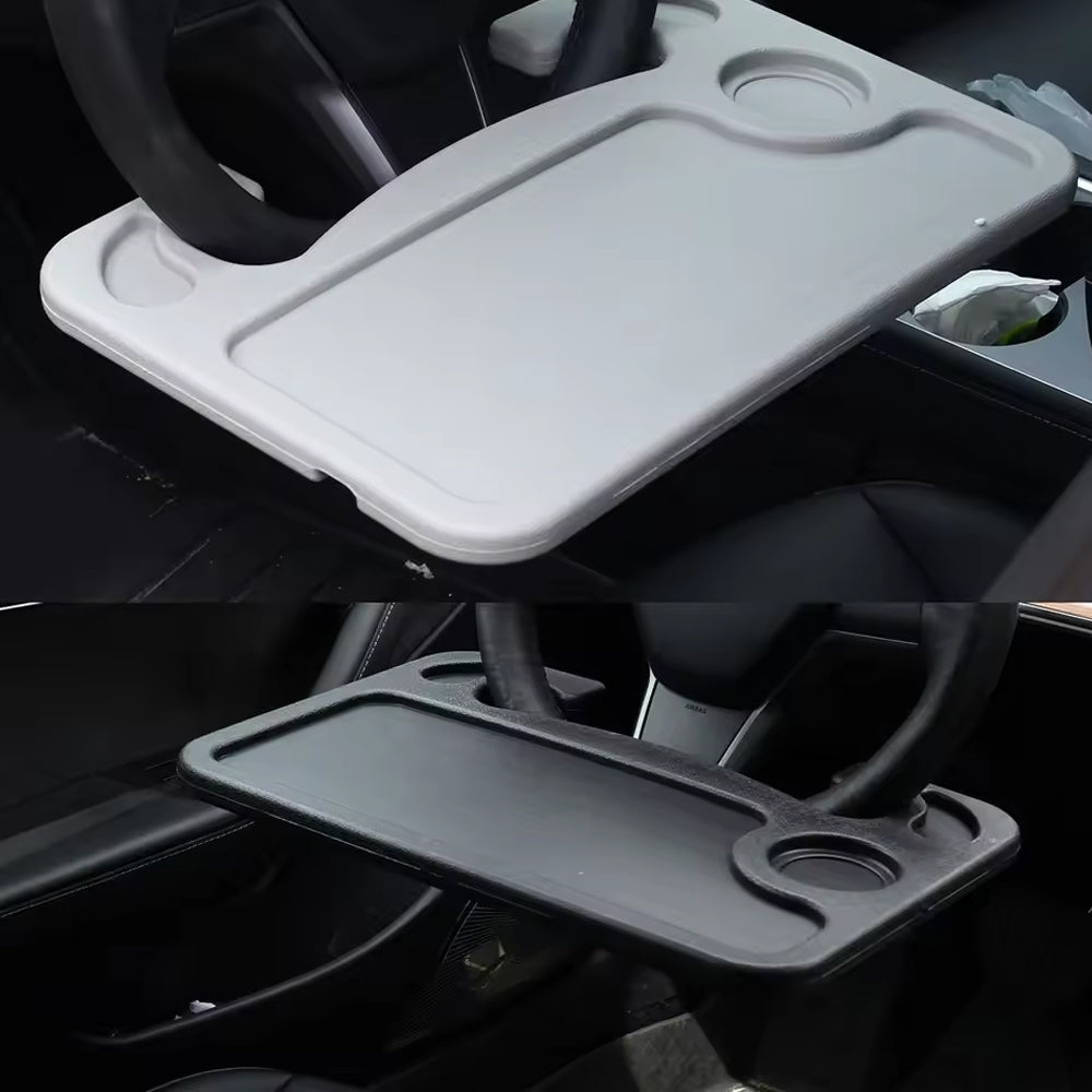 White Car Dining Table Reading Table Tray Holder Fit for Car Steering Wheel