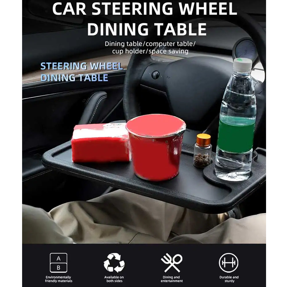 White Car Dining Table Reading Table Tray Holder Fit for Car Steering Wheel
