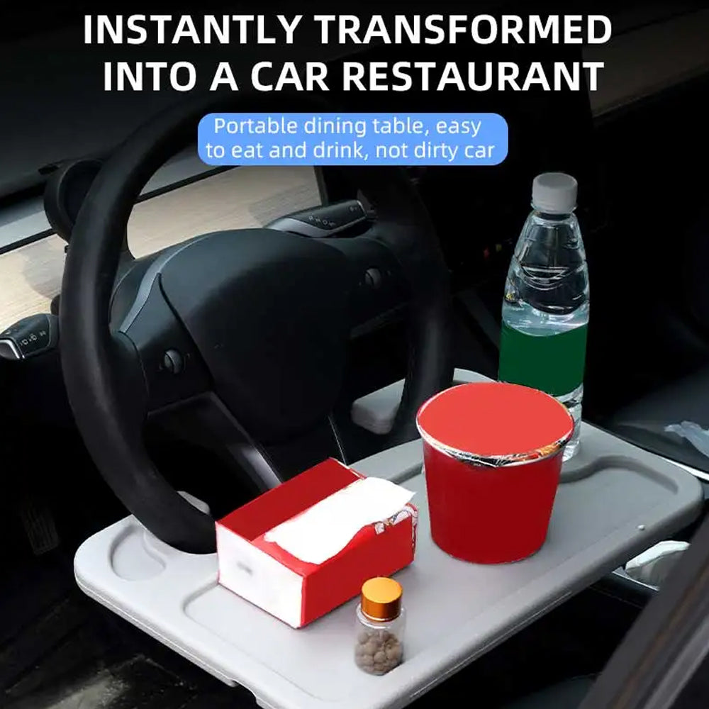 White Car Dining Table Reading Table Tray Holder Fit for Car Steering Wheel