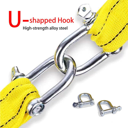 5 Ton 5M Car Trailer Tow Rope with U Hook Recovery Rope Heavy Duty Tow Strap