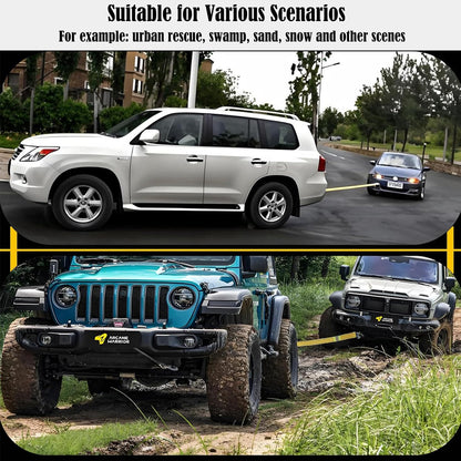 5 Ton 5M Car Trailer Tow Rope with U Hook Recovery Rope Heavy Duty Tow Strap