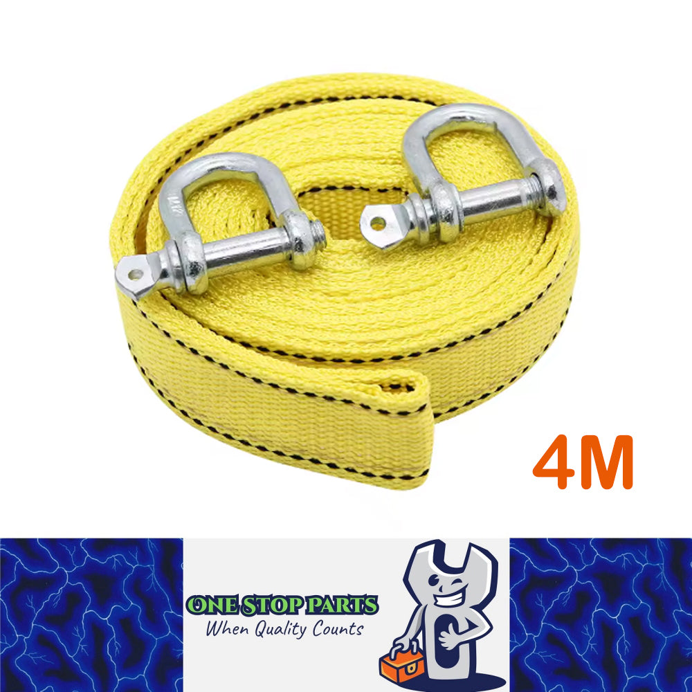 5 Ton 4M Car Trailer Tow Rope with U Hook Recovery Rope Heavy Duty Tow Strap